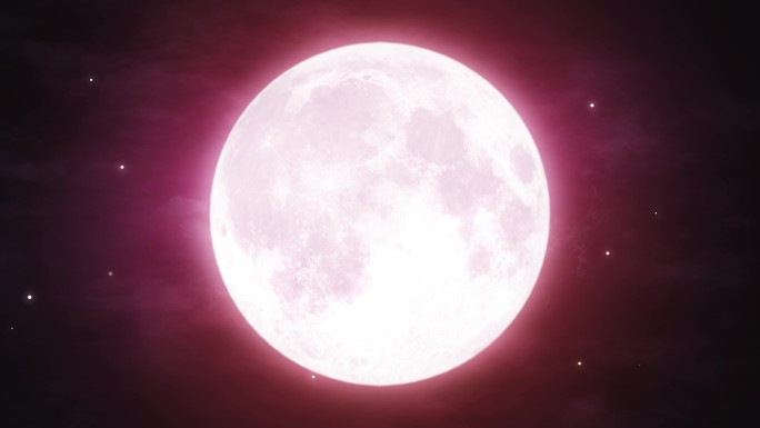 红色大月亮满月循环视频
