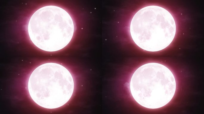 红色大月亮满月循环视频
