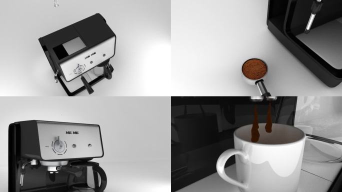 3D展示咖啡机运作动画