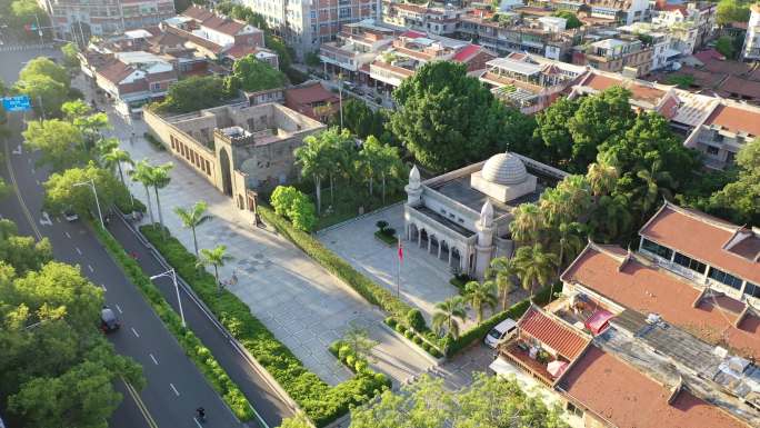 泉州清净寺航拍伊斯兰教建筑光明城旅游景点