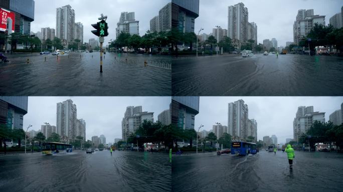 雨季城市忙碌交通-延时