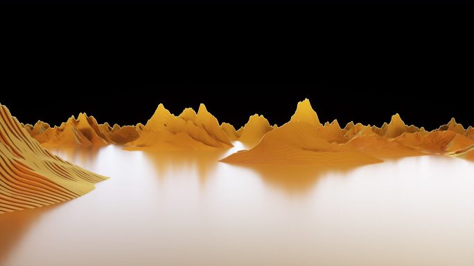 金色线条山大气山脉场景舞台舞蹈素材带通道