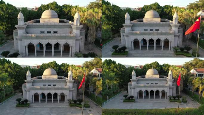 泉州清净寺航拍伊斯兰教建筑光明城旅游景点