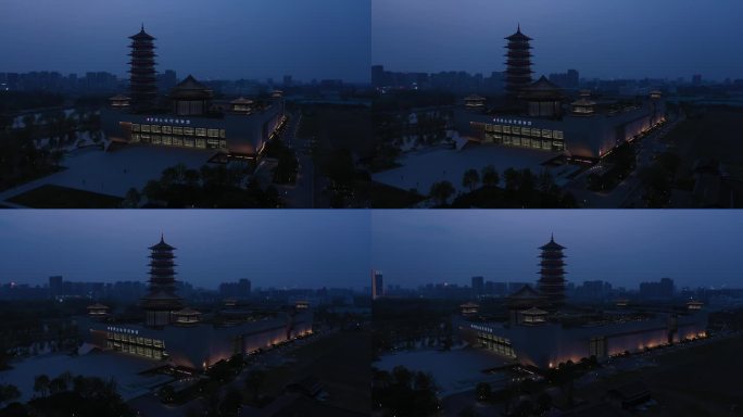 扬州 大运河博物馆 夜景 航拍 原创