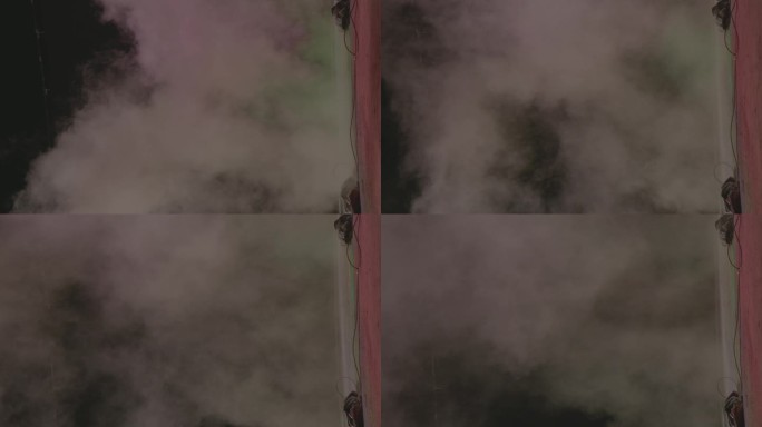 粉绿烟雾喷射