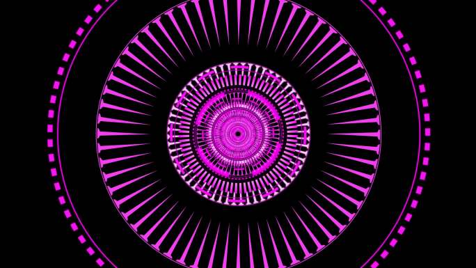 4K高科技立体圆环通道视频紫色5