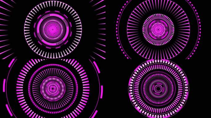 4K高科技立体圆环通道视频紫色5