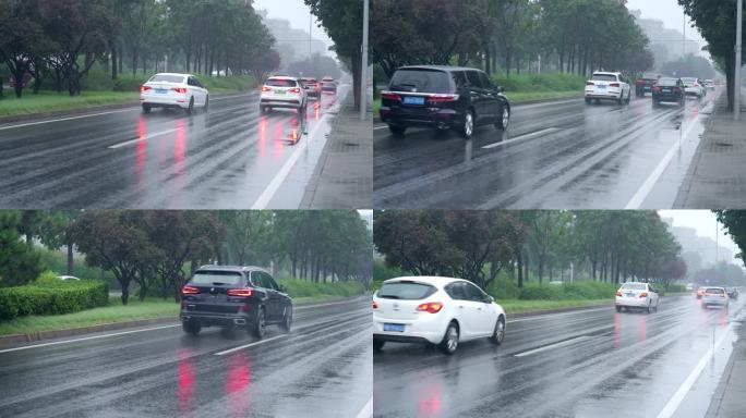 雨天车流