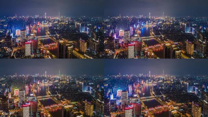 4K航拍广州珠江夜景