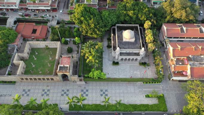 泉州清净寺航拍伊斯兰教建筑光明城旅游景点