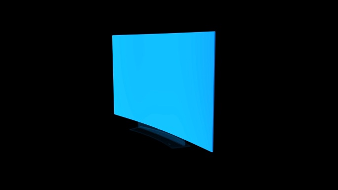 蓝色全息透明电视素材带通道
