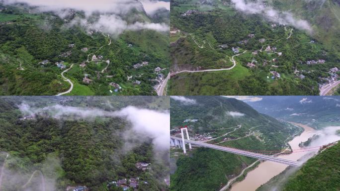 丽香高速虎跳峡特大桥滇藏铁路虎跳峡特大桥