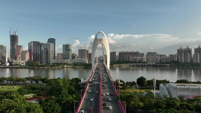 广州天河区猎德大桥航拍
