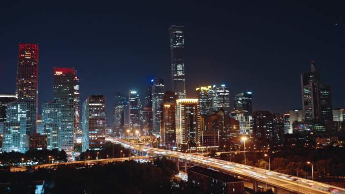 北京国贸CBD夜景繁华都市延时全景