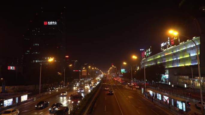 北京双井天桥车流夜景随拍