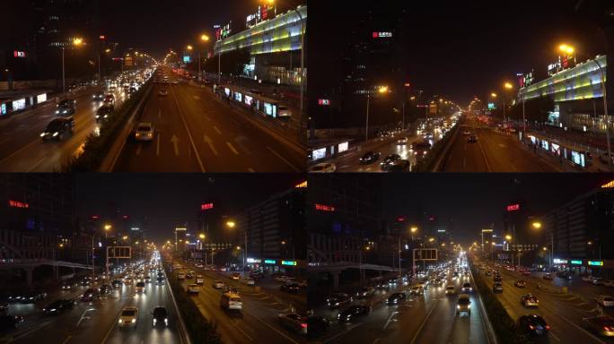 北京双井天桥车流夜景随拍