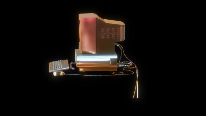 赛博朋克元宇宙台式电脑透明通道素材
