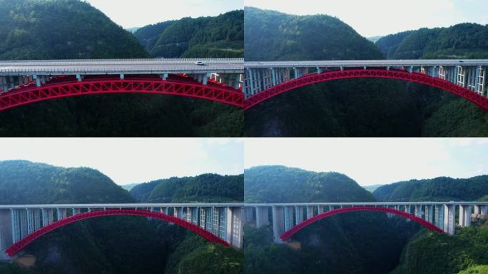 航拍 高速路 香火岩大桥 交通 贵州桥梁