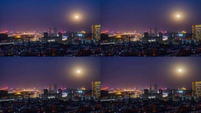 中秋 月亮 城市夜景