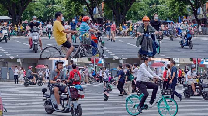 电动车单车行人横过马路