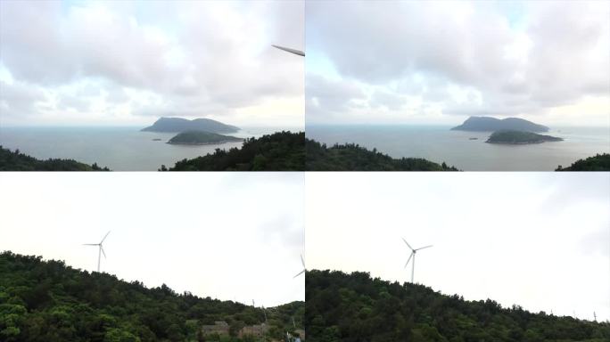 风车风力发电清洁新能源航拍