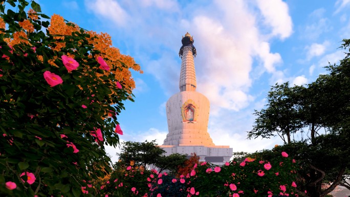 北京北海白塔寺白海公园北海公园佛祖舍利塔