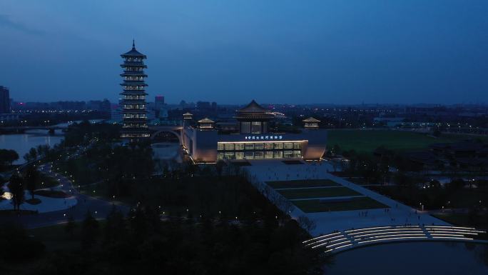扬州 大运河博物馆 航拍 原创 夜景