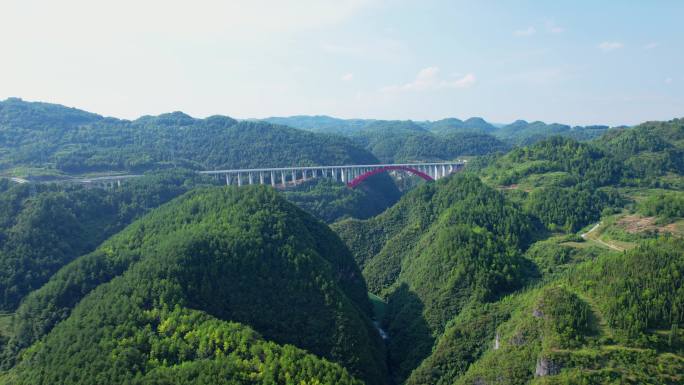 航拍青山绿水 植被 生态环境