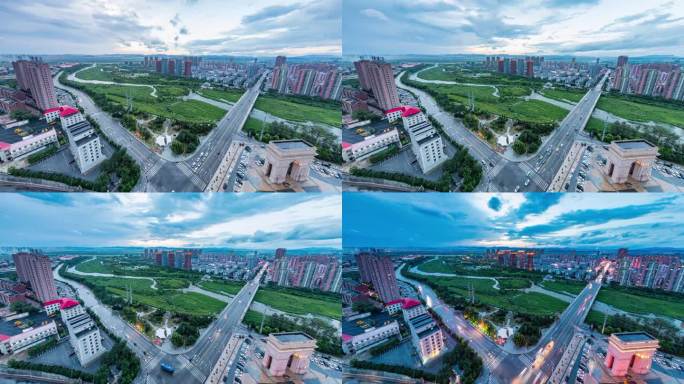 山水中国 城市夜景 交通