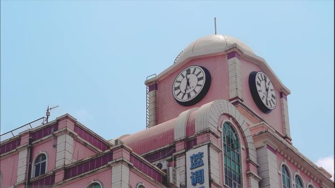 中山石岐步行街城市风景航拍延时