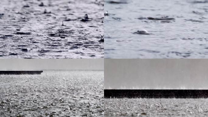 雨滴打落在水面