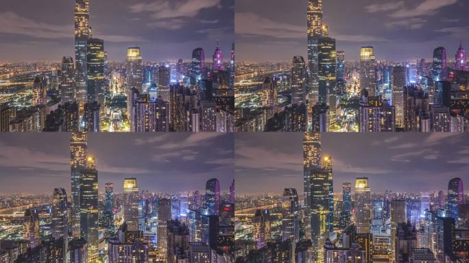 4K航拍珠江新城夜景