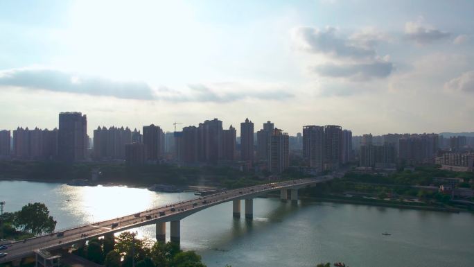 广西南宁北大桥航拍视频