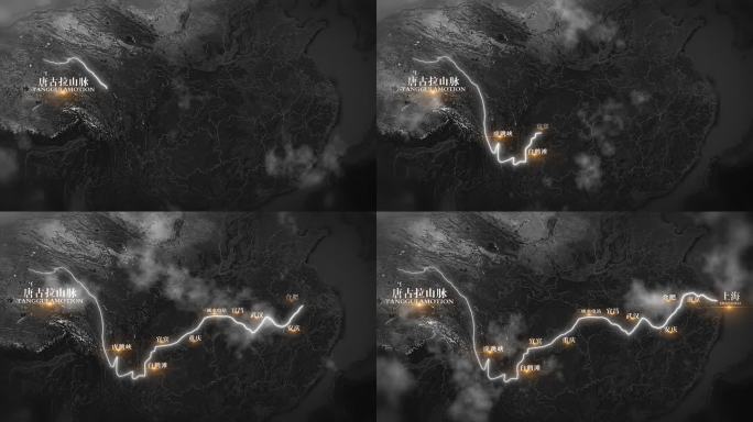 长江流域线路图地图AE模板