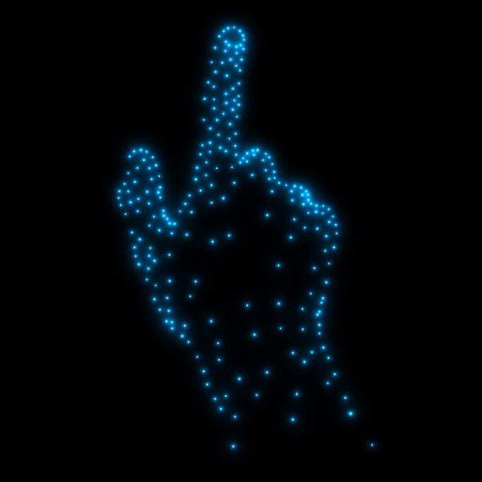 科技粒子手指元素通道素材人工智能手指触碰