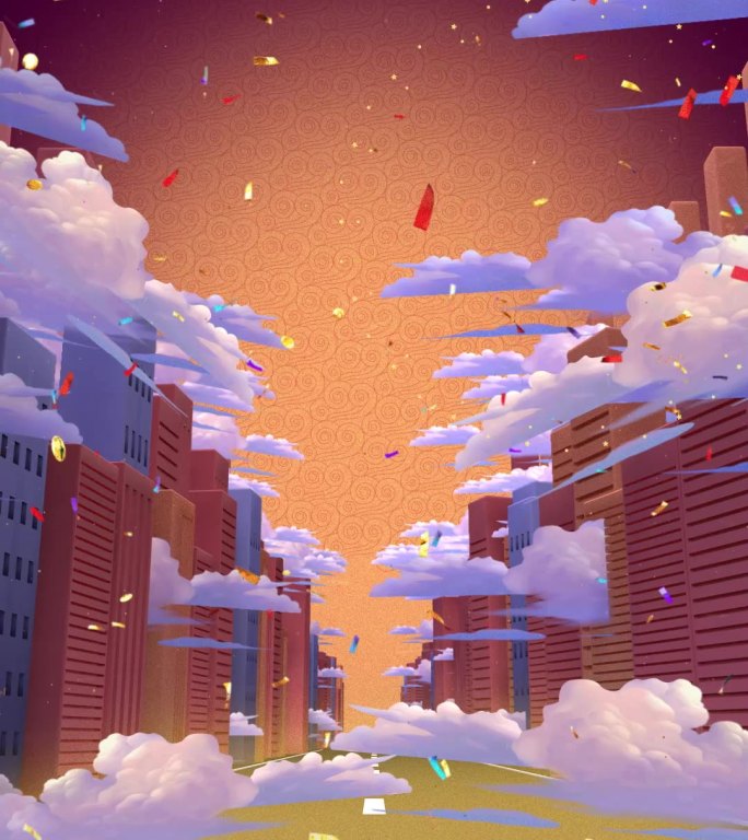 卡通城市公路穿越