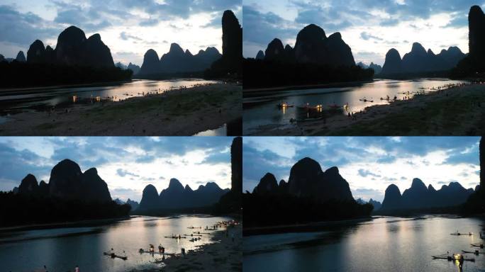 桂林山水20人民币背景景点剪影
