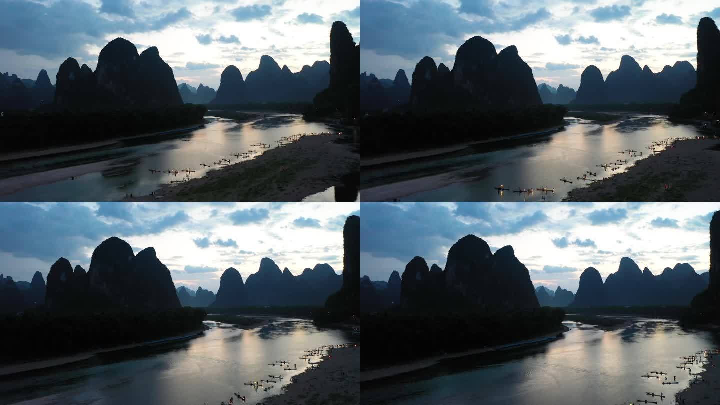 桂林山水20人民币背景景点剪影