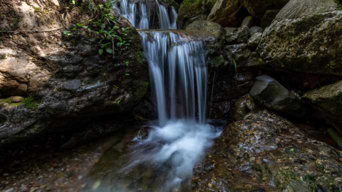 山间丝滑流水瀑布延时素材