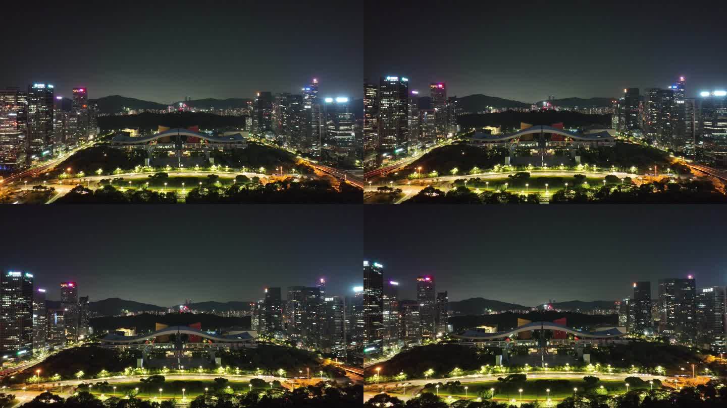 深圳夜景低角度拍摄中轴线