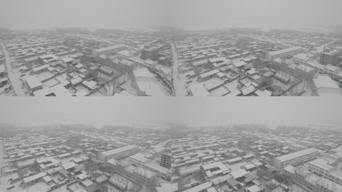 航拍大雪覆盖的村庄丨Dlog丨原始灰片