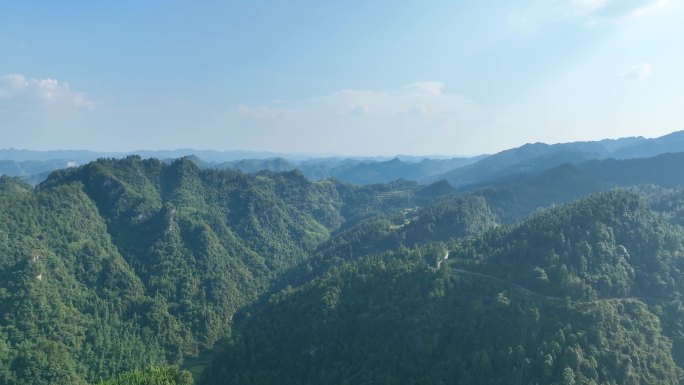 4K航拍湖南湘西十八洞村大山