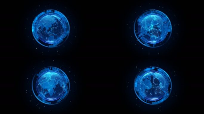 4K科技光影地球旋转展示通道循环