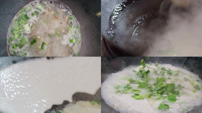 福州传统美食小吃锅边糊制作过程