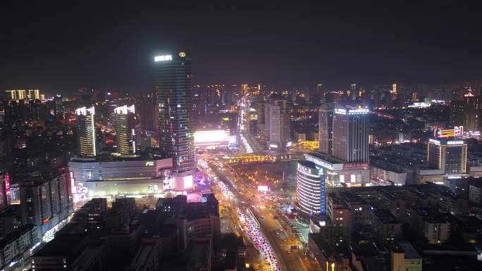 连云港市城市夜景航拍