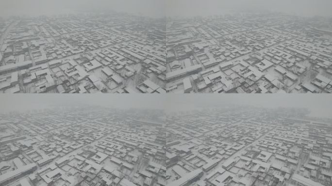 航拍大雪覆盖的村庄丨Dlog丨原始灰片