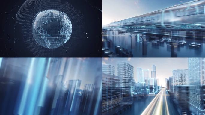 三维科技全息投影建筑城市中控室地球火车
