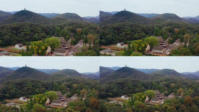 航拍南阳市淅川县香岩寺