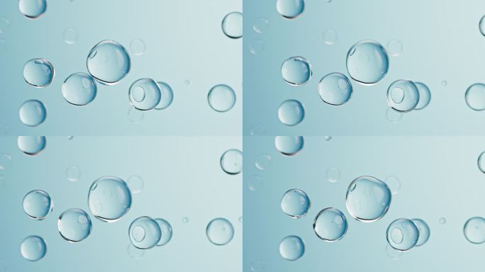 青蓝色水珠水泡气泡球美妆医疗背景