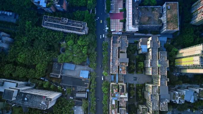 重庆九龙坡区石桥铺道路航拍空镜头